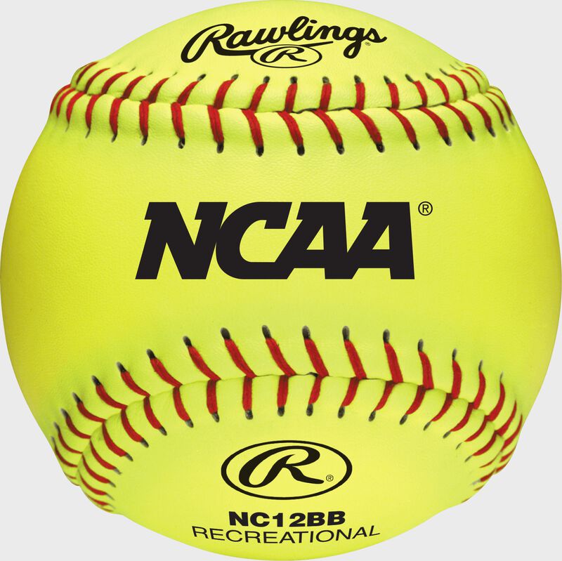 A yellow 12" NCAA Recreational fastpitch softball