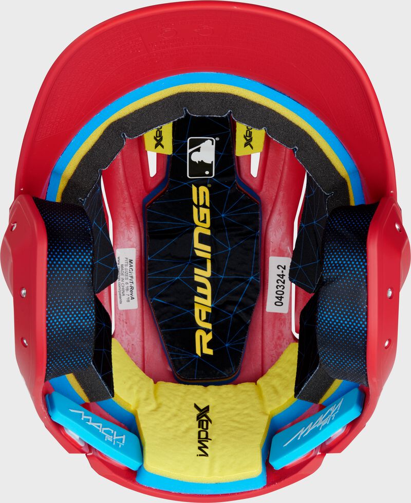 Rawlings Mach Fit Baseball Batting Helmet, Scarlet