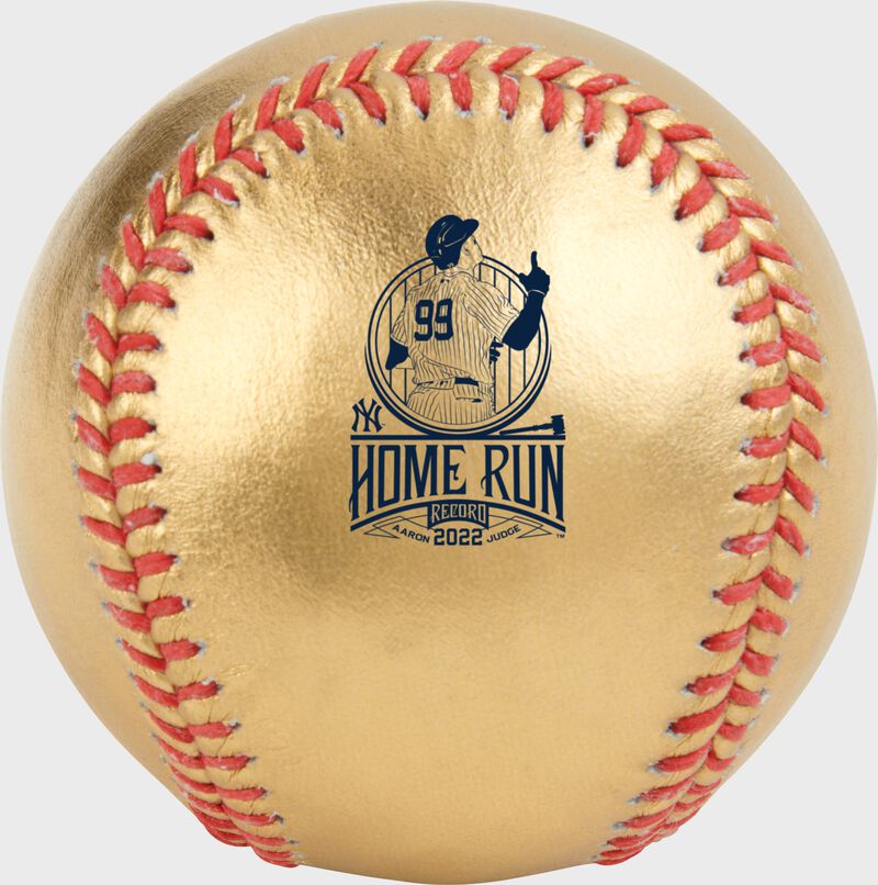 Gold Aaron Judge AL Home Run Record Commemorative Baseball loading=