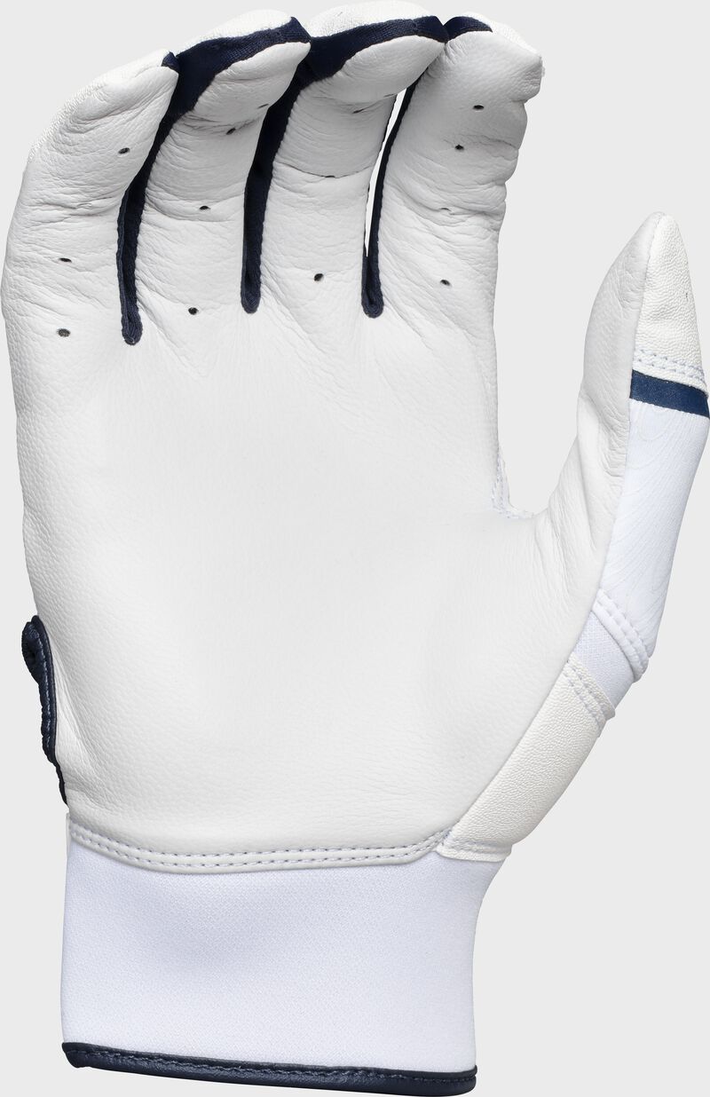 Back of a navy Clout batting glove loading=