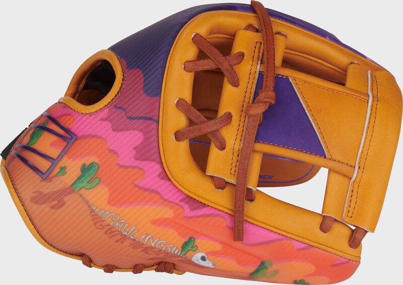 Thumb of a tan/purple Rawlings 11.75-Inch REV1X Arizona Spring Training Glove loading=