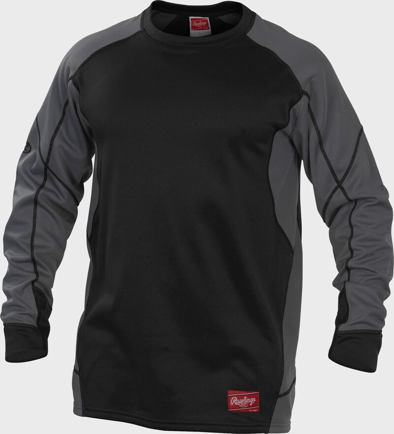 Black UDFP4 Dugout fleece pullover jacket with grey sleeves and black stitching loading=
