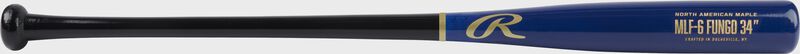 A 34" black/royal Rawlings maple fungo bat - SKU: MFL5-B-R-34 loading=