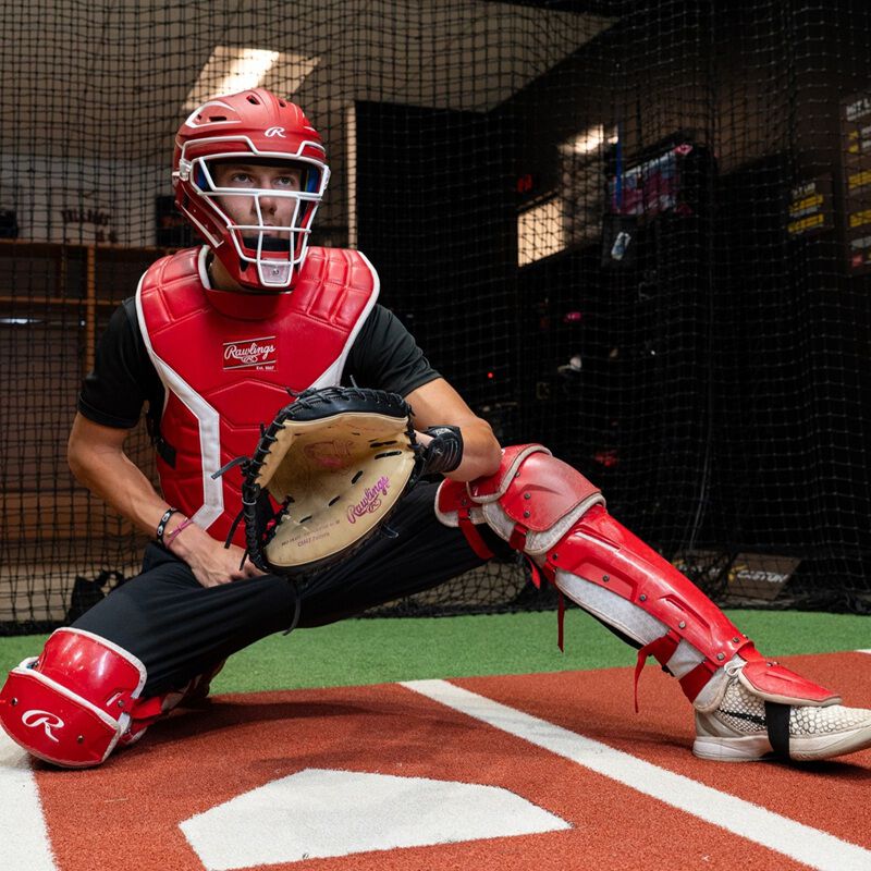 Rawlings Mach Pro Series Catcher's Set, Scarlet, L