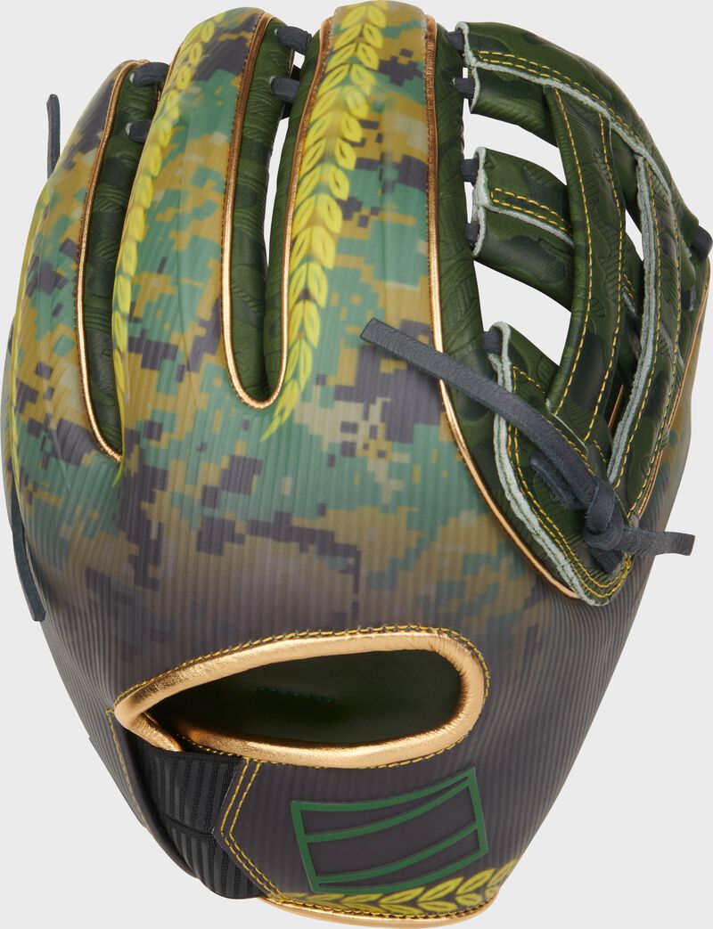 Back of a Rawlings REV1X 11.75" Veteran's Day infield glove