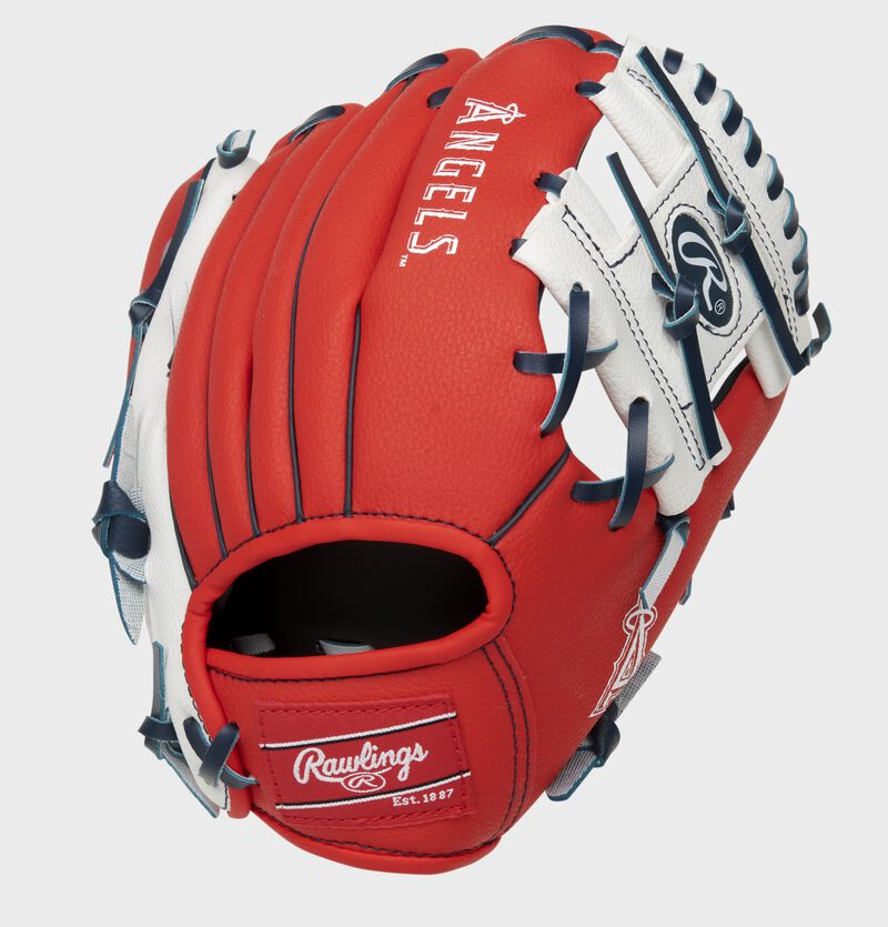 Back of a red Los Angeles Angles 10-Inch I-web glove - SKU: 22000001111 loading=