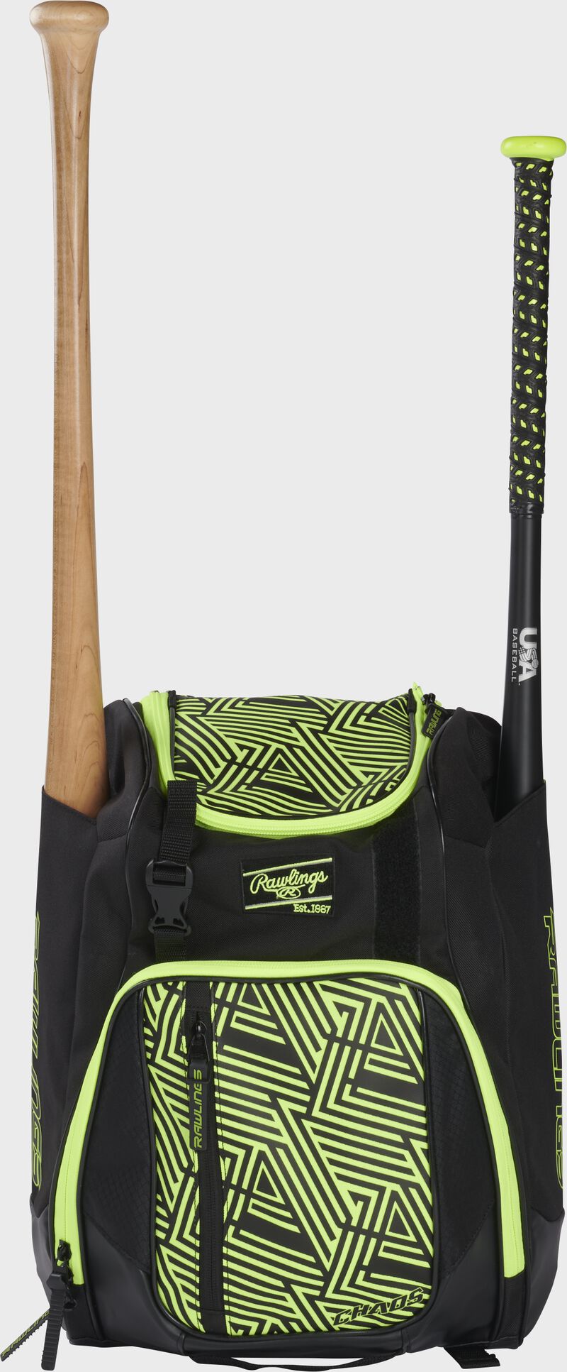 Rawlings Chaos Youth T-Ball Backpack, Optic Yellow