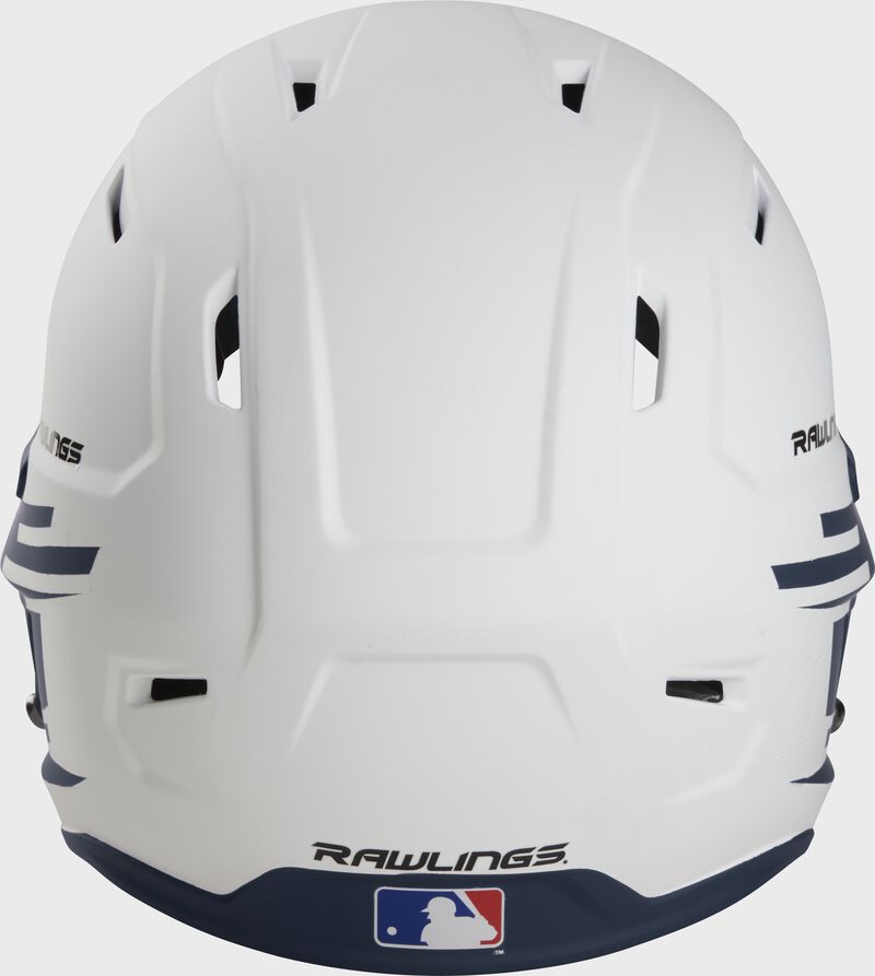 Back view of Rawlings Mach Ice Softball Batting Helmet, Navy - SKU: MSB13
