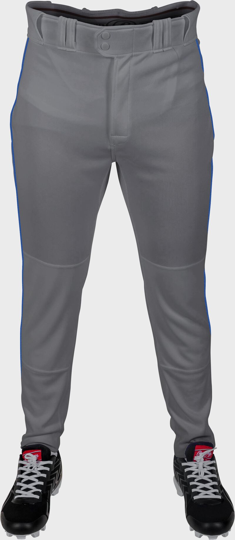 Rawlings 150 Jogger Fit Piped Baseball Pants, Adult 2XL, Blue Gray/Royal