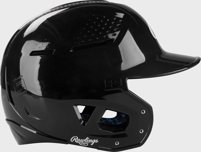 Rawlings RX2 Gloss Baseball Batting Helmet, Black, Senior