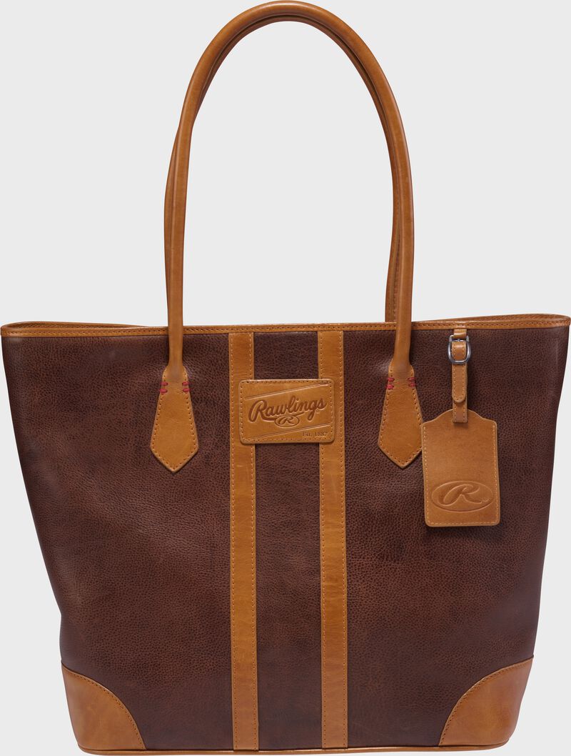 Main side view of a brown Rawlings Heritage Tote Bag