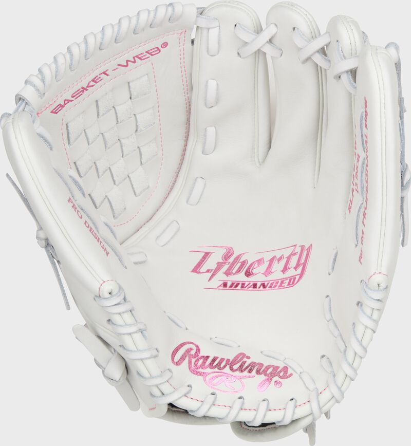 Liberty Advanced Color Series 12 in Fastpitch Glove, White/Pink, Right loading=