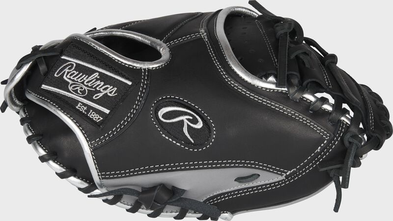 Thumb of a black 2022 Encore 32-Inch catcher's mitt with a black 1-Piece solid web - SKU: ECCM32-23B loading=