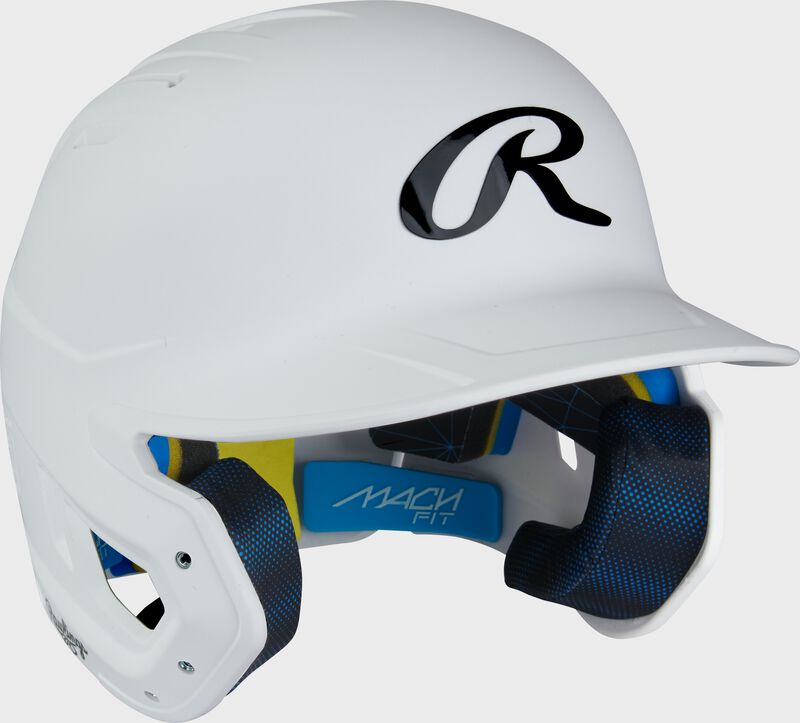 Rawlings Mach Fit Baseball Batting Helmet, White