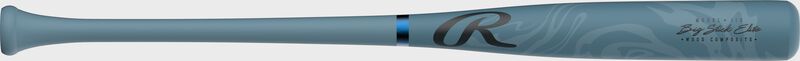 A blue Rawlings Big Stick Elite 110 composite wood bat
