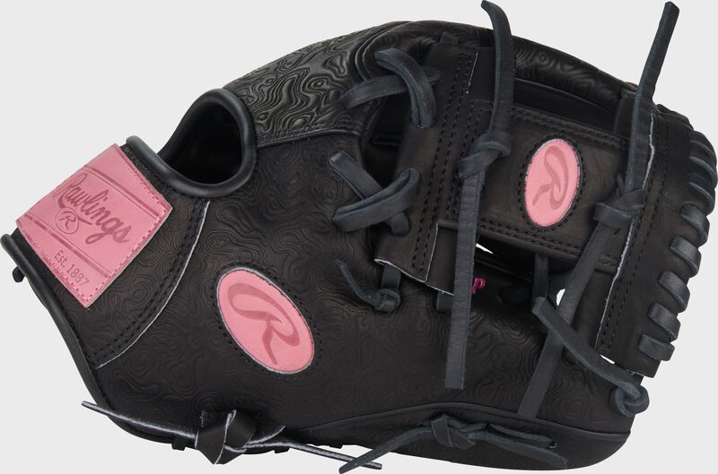 Thumb of a black Rawlings Heart of the Hide 11.5-Inch Wing Tip infield glove with a black I-web