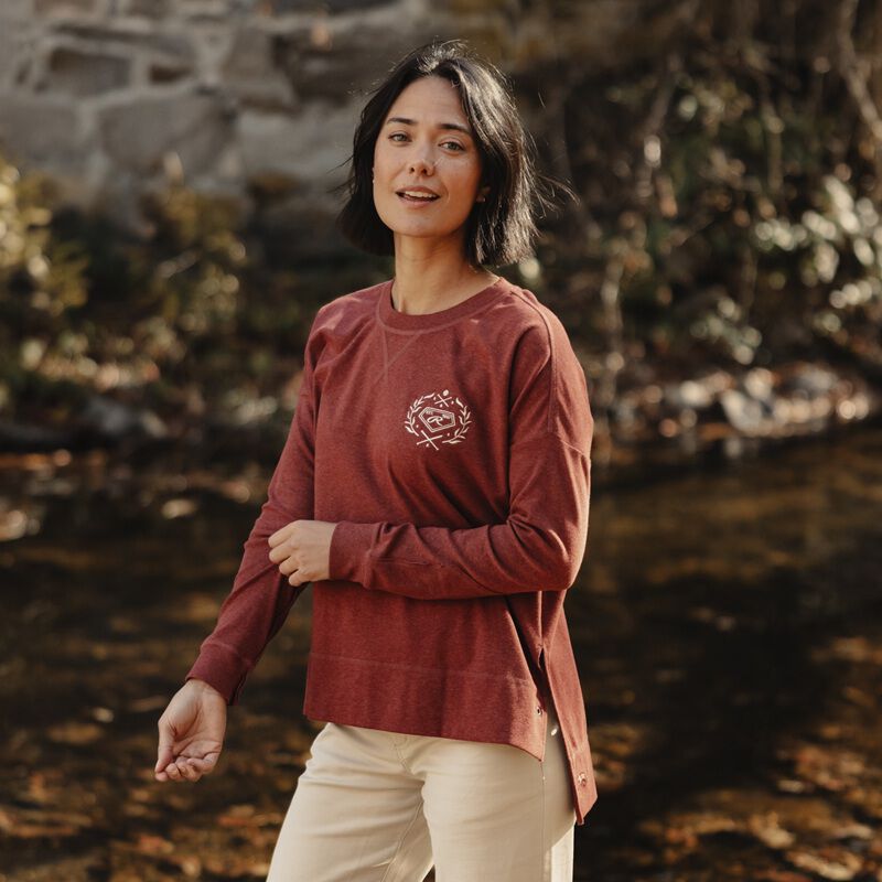 Rawlings x The Normal Brand Women's Fleece Splitside Pullover , Maroon, Women's XL