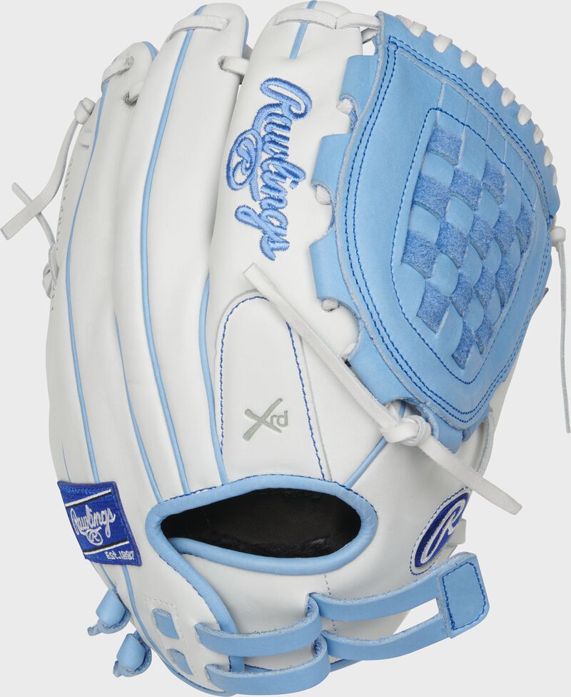 RLA120-3CB 12-Inch Liberty Advanced infield/pitcher's basket web glove with a white back and adjustable pull-strap