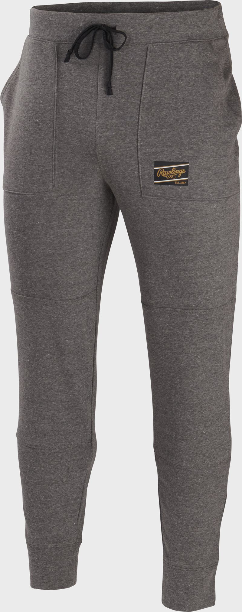 A Gray pair of Rawlings men's french terry joggers - SKU: RSGJG-G loading=