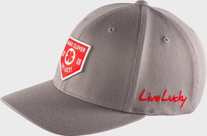 Left-side view of Rawlings Black Clover Authentic Fitted Hat - SKU: BC0A000071 loading=