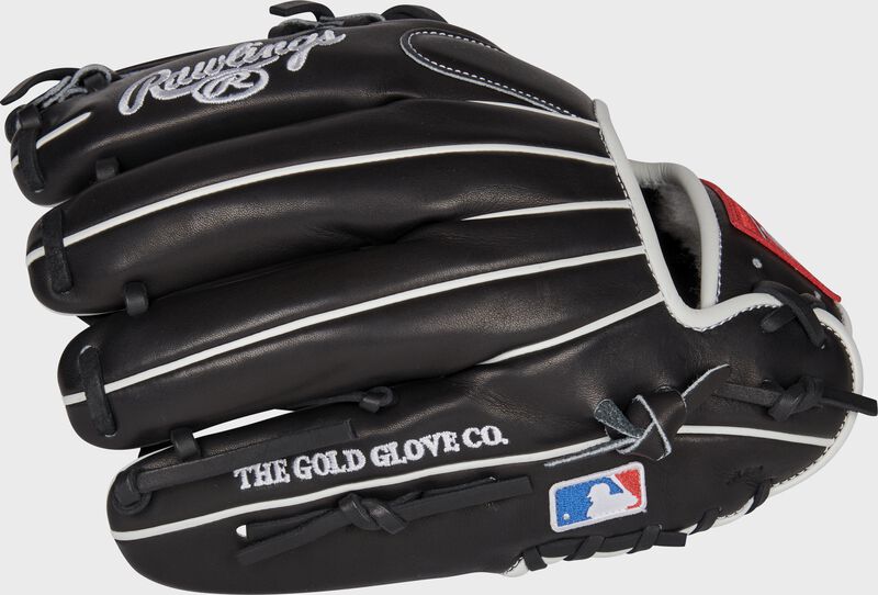 Pinky back view of black and white 2021 Gleyber Torres Pro Preferred infield glove