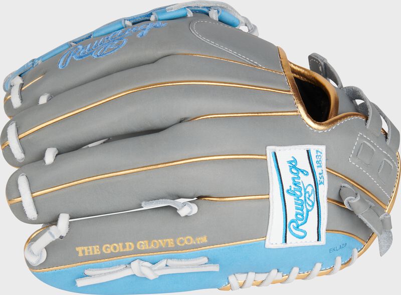 Liberty Advanced Color Series 12 in Fastpitch Glove, Gray/Columbia Blue, Right loading=