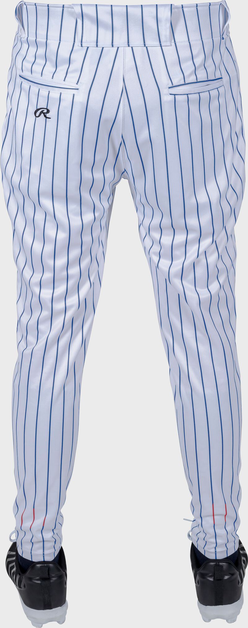 Rawlings 150 Jogger Fit Pinstripe Baseball Pants, Adult M, White/Royal