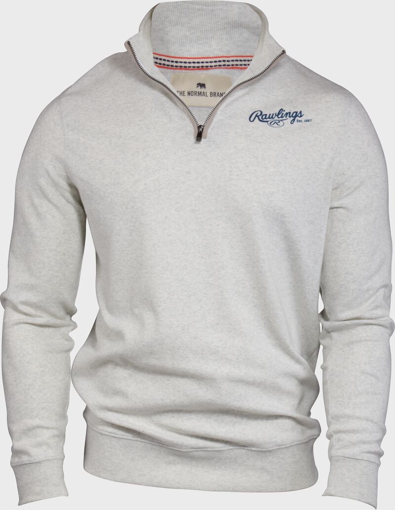 Rawlings x The Normal Brand Puremeso Weekend Quarter Zip, Off White, Adult 3XL