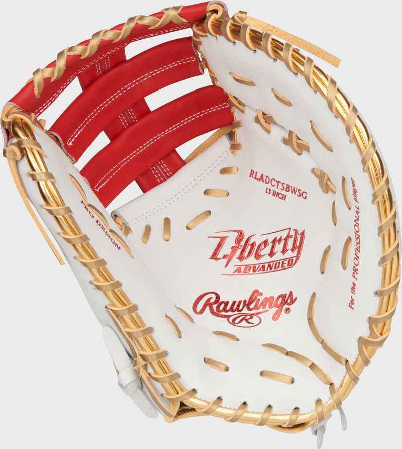 Liberty Advanced Color Series 13 in 1st Base Mitt, White/Scarlet, Right loading=