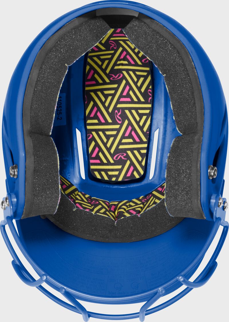 Rawlings CoolFlo Max Highlighter Youth Batting Helmet with Face Guard, Royal, M/L