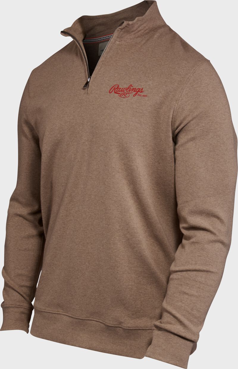 Rawlings x The Normal Brand Puremeso Weekend Quarter Zip, Khaki, Adult 3XL