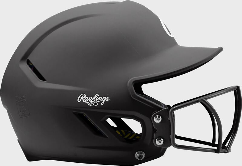 Rawlings CoolFlo Max Highlighter Youth Batting Helmet with Face Guard, Black, M/L