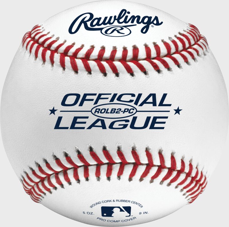 A white Rawlings Official League Pro Comp 12U baseball loading=