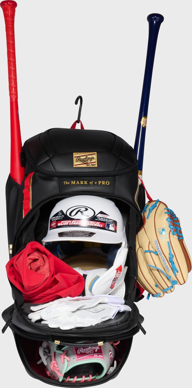 Rawlings Leather Gold Collection Backpack, Black