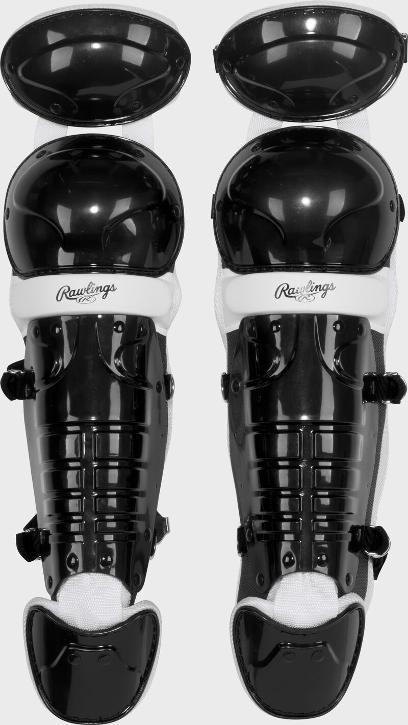 A set of black Rawlings Players 3 Series leg guards