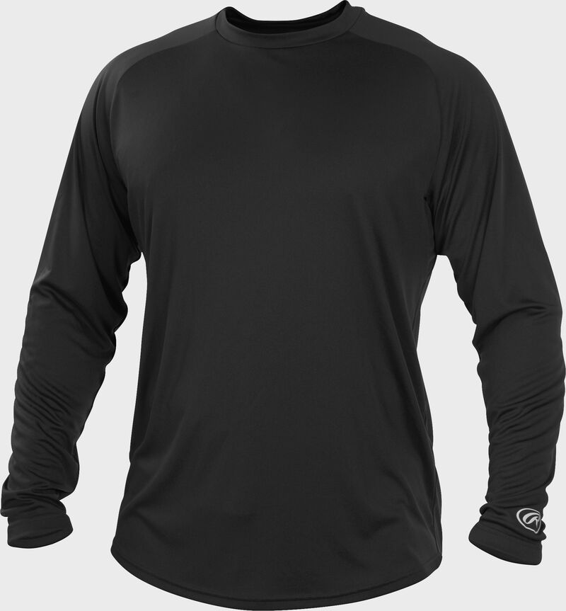 Black LSRT Adult crew neck long sleeve shirt loading=