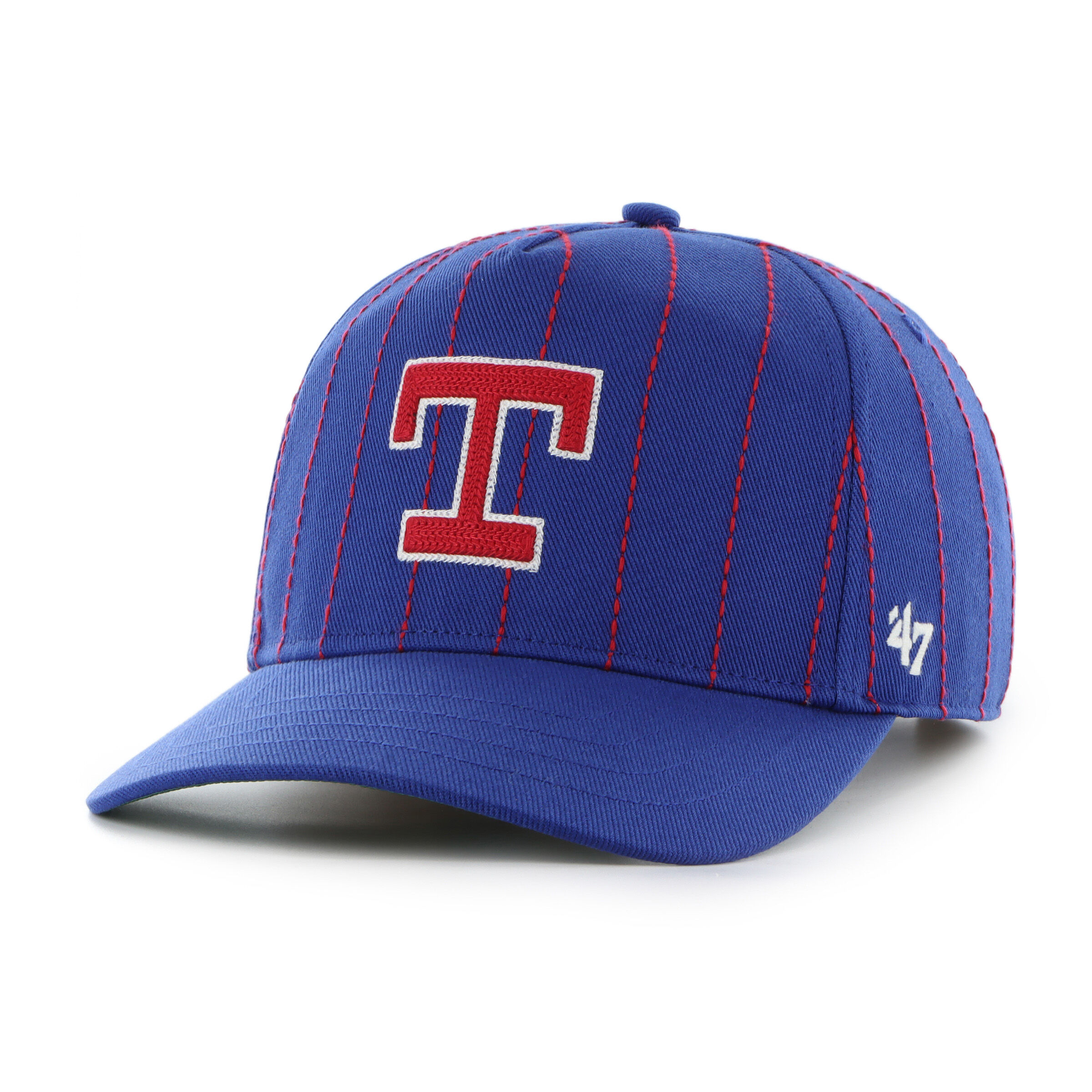 Texas Rangers Rawlings '47 Brand Pinstripe Hitch Hat