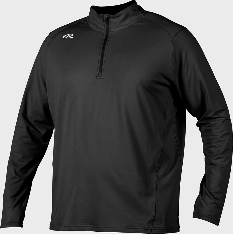 A black Rawlings lightweight quarter-zip pullover
