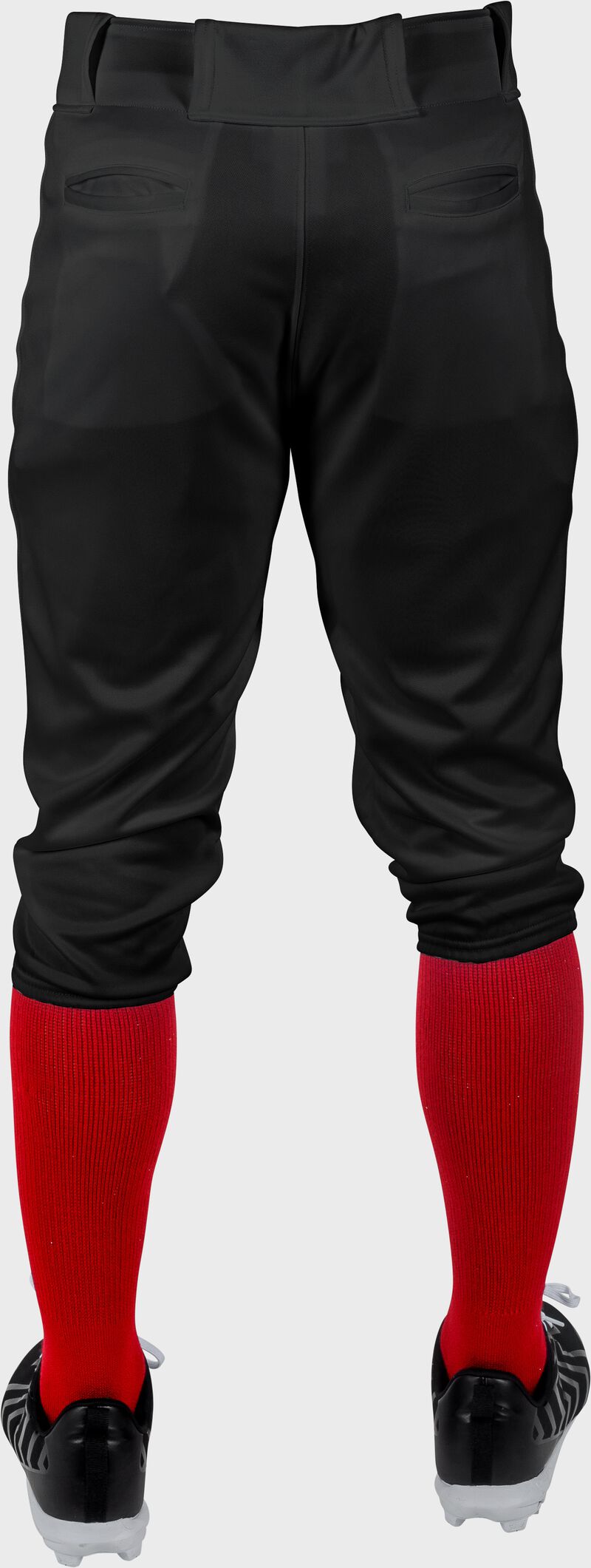 Back of Rawlings black Adult Launch Knicker Baseball Pant - SKU #LNCHKP