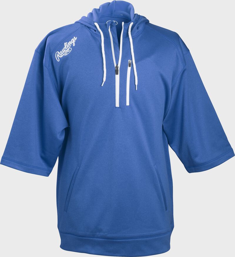 Front of Rawlings Royal Adult Half Sleeve Hoodie with Zipper - SKU #RHTYO-R loading=