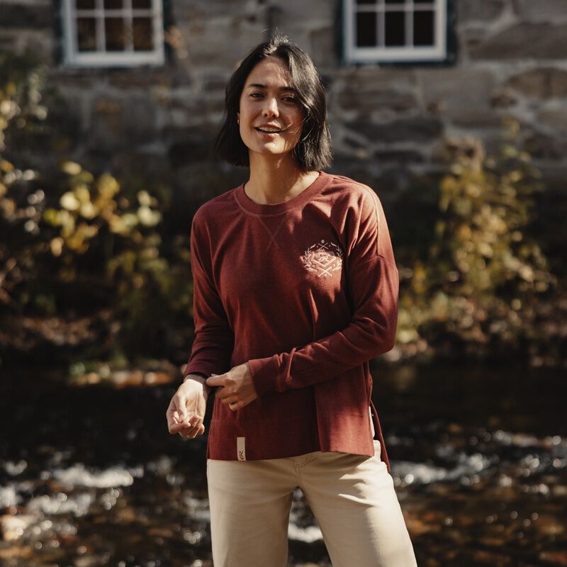 Rawlings x The Normal Brand Women's Fleece Splitside Pullover , Maroon, Women's XL