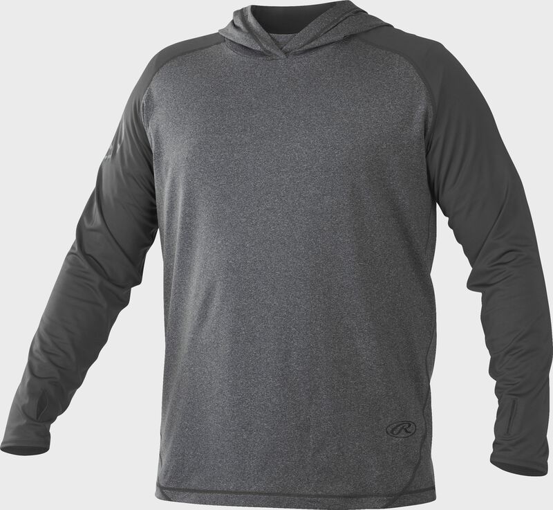 Front of Rawlings Dark Shadow Adult Hurler Lightweight Hoodie - SKU #HLWH-GR/DSW loading=