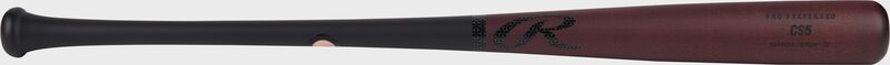 Full view of a black/maroon Pro Preferred CS5 birch bat shown left to right - SKU: RPPBCS5