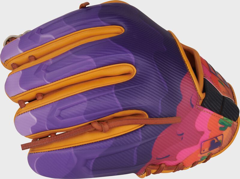 Purple back of a Rawlings 11.75-Inch REV1X Arizona Spring Training Glove loading=