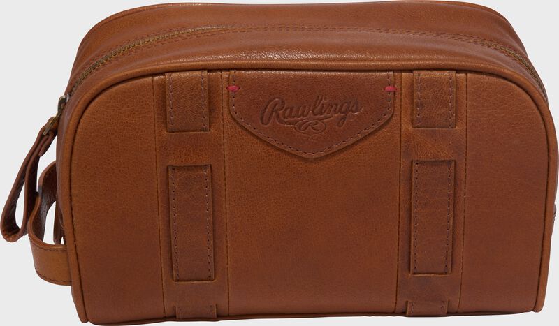 Side of a tan Rawlings Home Run travel kit loading=