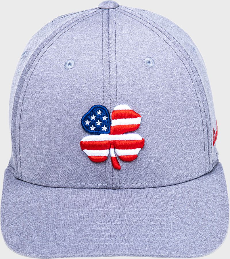 Front view of Rawlings Black Clover USA Heathered Fitted Hat - SKU: BCR1RUH0071 loading=