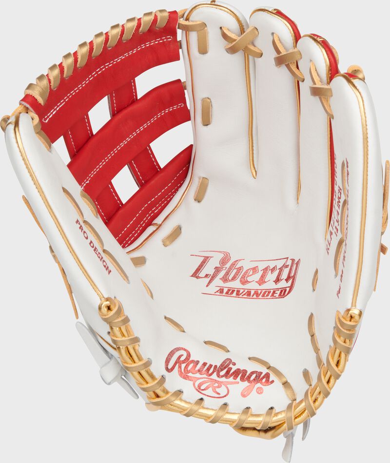 Liberty Advanced Color Series 12.75 in Outfield Glove, White/Scarlet, Left loading=
