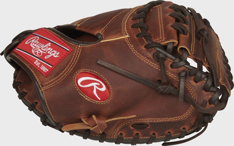 Thumb of a chocolate Heritage Pro 33" catcher's mitt - SKU: HPCM33CCH loading=