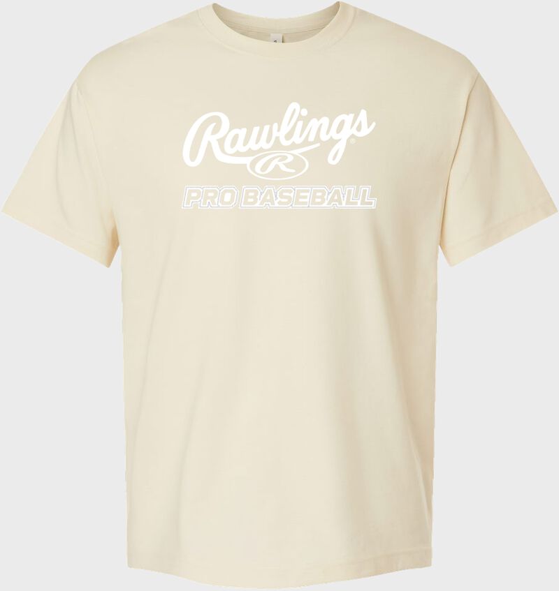 A cream Rawlings Pro Baseball t-shirt loading=