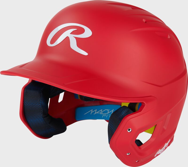 Rawlings Mach Fit Baseball Batting Helmet, Scarlet